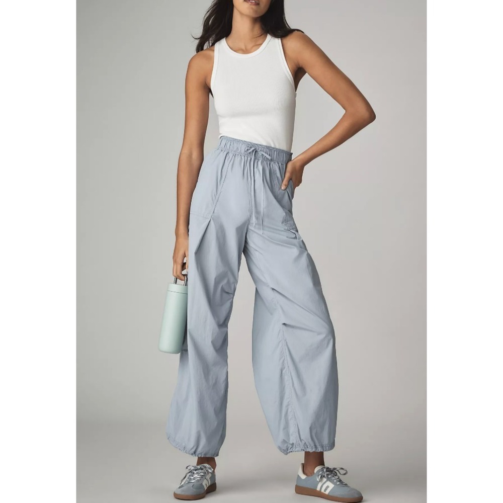 Anthropologie Daily Practice Messa Sleeveless Jumpsuit Womens Large White Blue